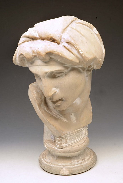 Appraisal: A CAST PLASTER BUST After the Antique with socle support