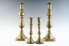 Appraisal: CANDLE STICKS - Two pair of th c brass push-up