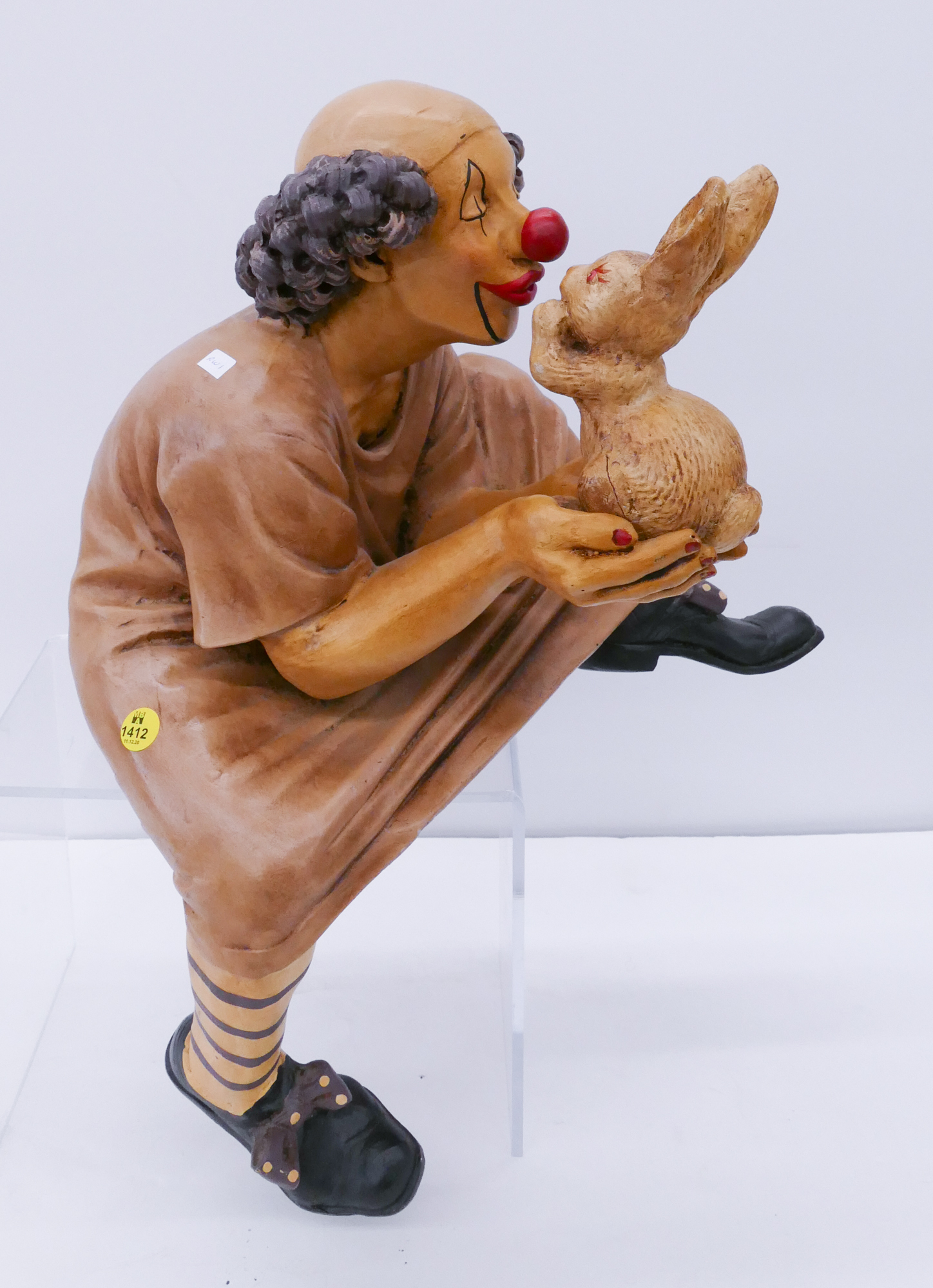 Appraisal: Designer Seated Clown Sculpture- ''