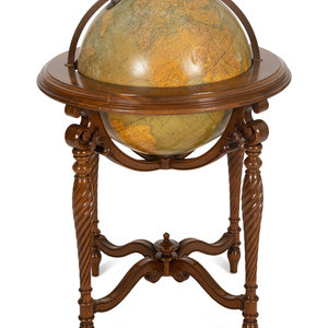 Appraisal: A Georgian Style Terrestrial Globe on Mahogany Stand th Century