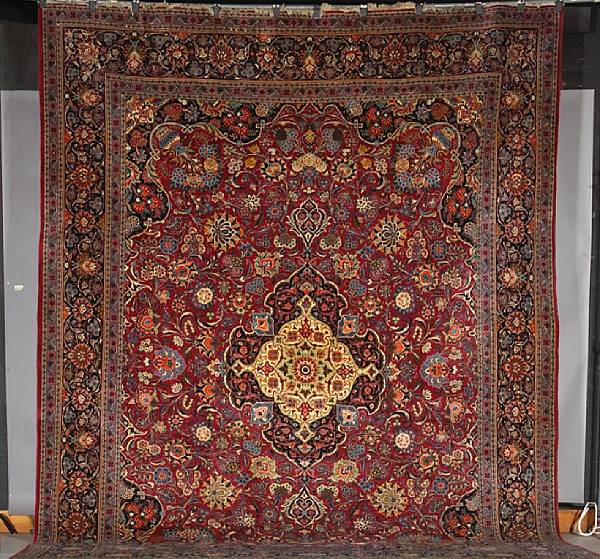 Appraisal: A Kashan carpet Size approximately ft in x ft in