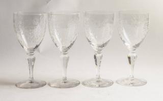 Appraisal: Set of Cut Crystal Wine Goblets H