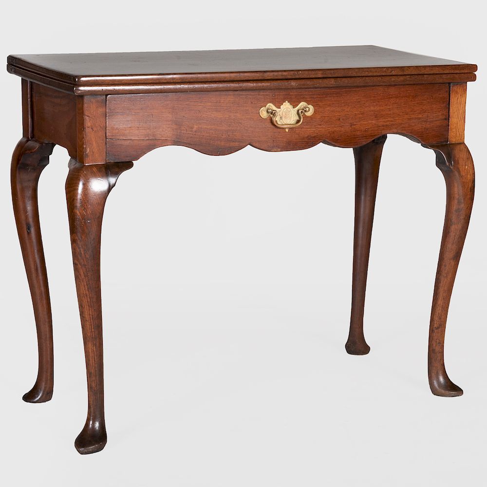 Appraisal: George III Provincial Mahogany Games Table Fitted with a frieze