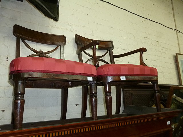 Appraisal: A TH CENTURY MAHOGANY CARVER ARMCHAIR together with a matching