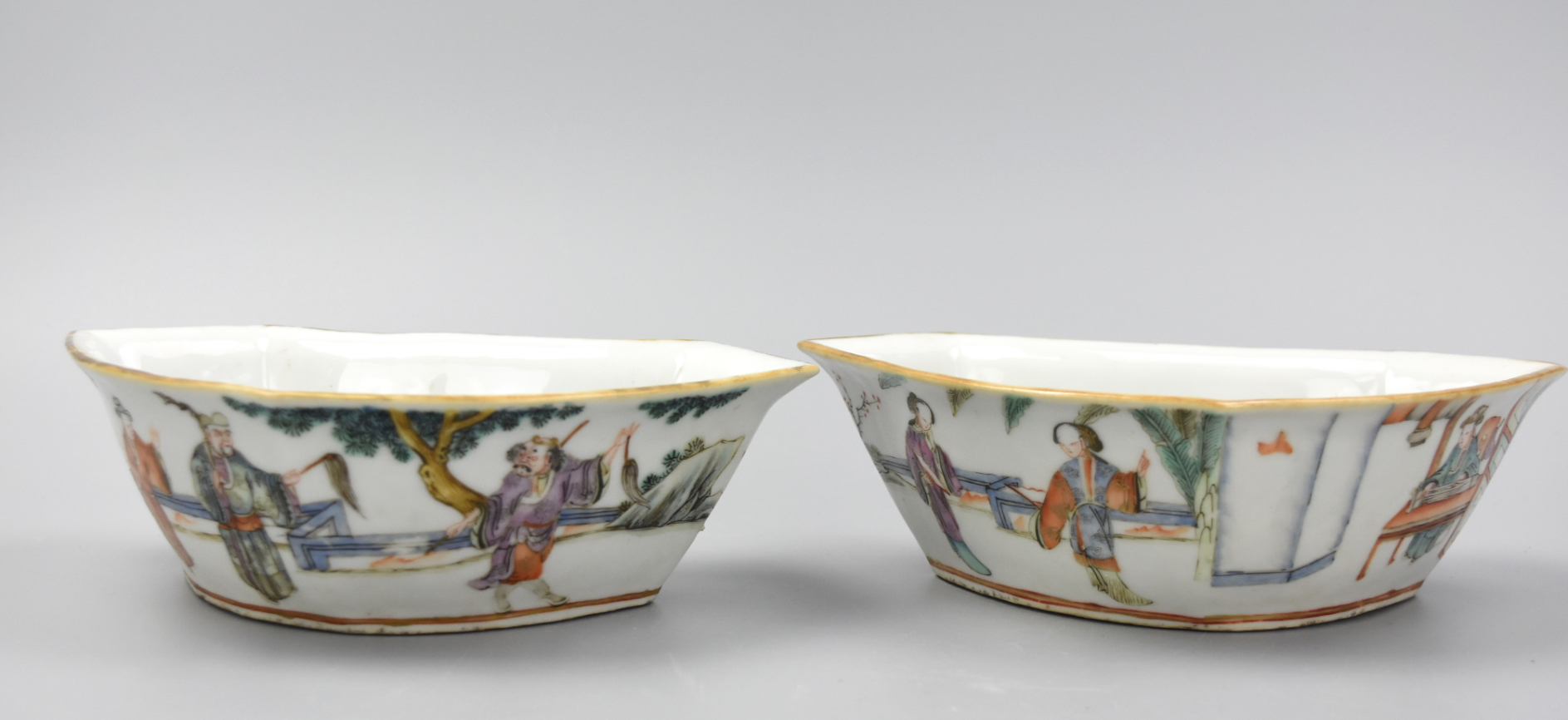 Appraisal: CHINESE FAMILLE ROSE BOWL DAOGUANG PERIOD pair of geometric bowl