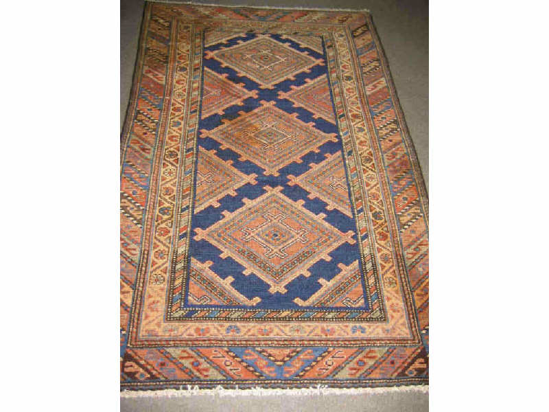 Appraisal: HAMADAN THROW RUG The black field shows an allover pattern