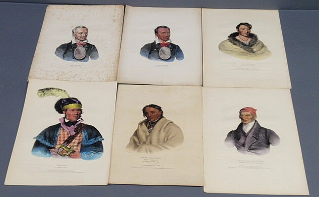 Appraisal: Six hand-colored prints of Indian Chiefs published by F W