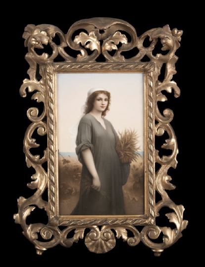 Appraisal: Fine Large Royal Berlin KPM Painted Porcelain Plaque of Ruth