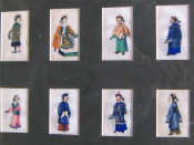 Appraisal: A Chinese set of eight figures watercolour body colour on