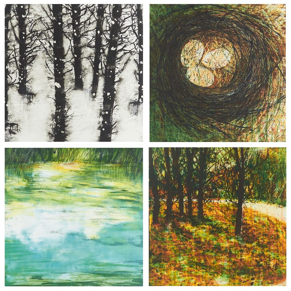 Appraisal: Katherine Bowling Four Seasons Color Etchings Katherine Bowling American b