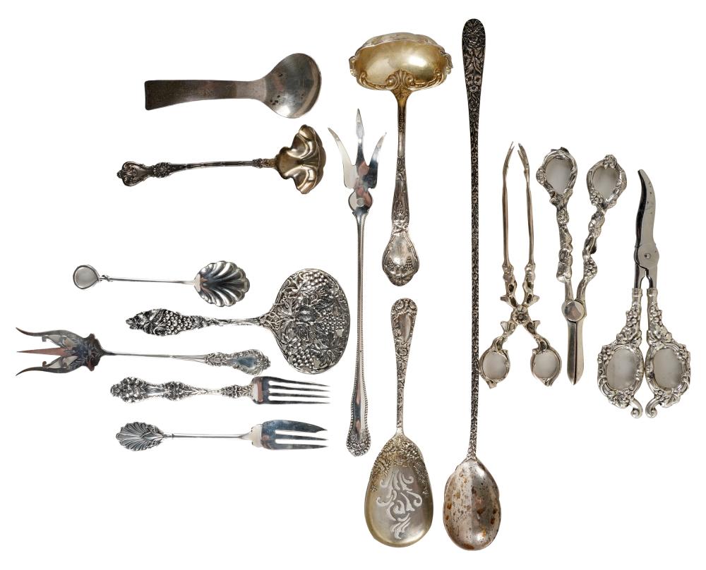 Appraisal: COLLECTION OF ASSORTED SILVER UTENSILScomprising pieces marked for sterling and