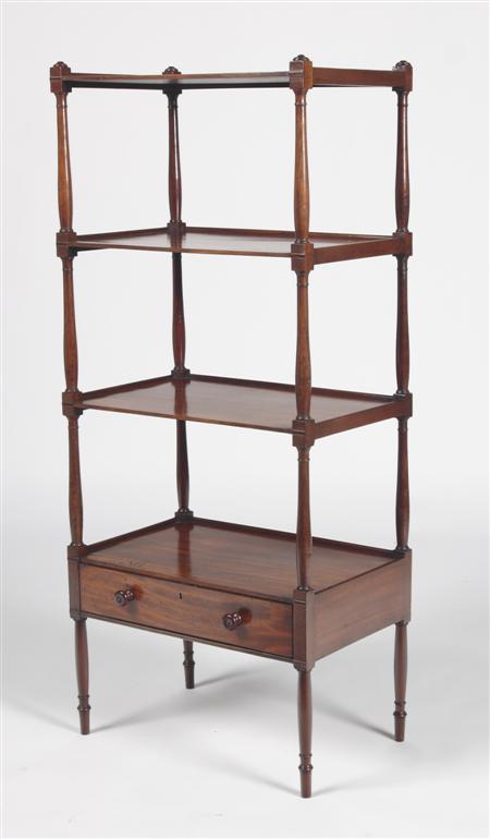 Appraisal: A George IV mahogany and inlaid four tier etagere on