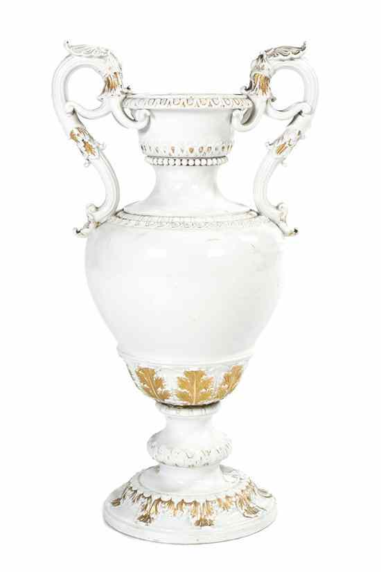 Appraisal: A Meissen Porcelain Urn of handled baluster form having gilt