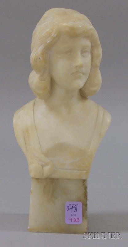 Appraisal: Italian Alabaster Bust of a Young Man on a White