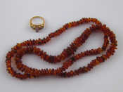 Appraisal: A mixed lot comprising an amber necklace approx cm long