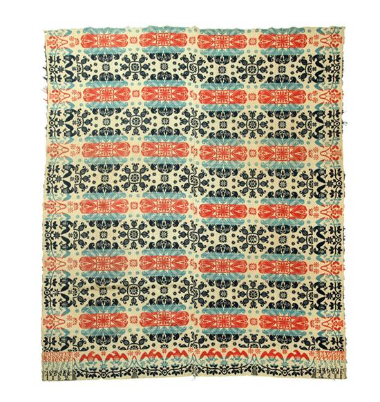 Appraisal: OHIO JACQUARD COVERLET Jacob and Michael Ardner Mount Vernon Knox