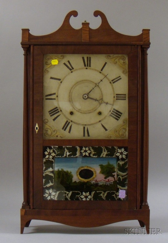 Appraisal: Pillar and Scroll Shelf Clock by Chauncey Ives Bristol Connecticut