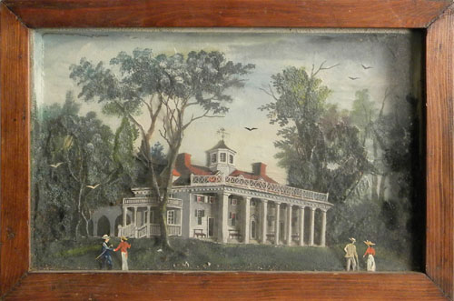 Appraisal: Shadowbox country estate scene th c x