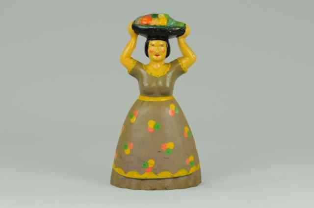 Appraisal: TROPICAL WOMAN WITH FRUIT DOORSTOP '' '' Book Example robust