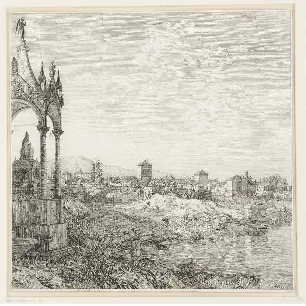 Appraisal: Antonio Canal Il Canaletto - VIEW OF A TOWN WITH