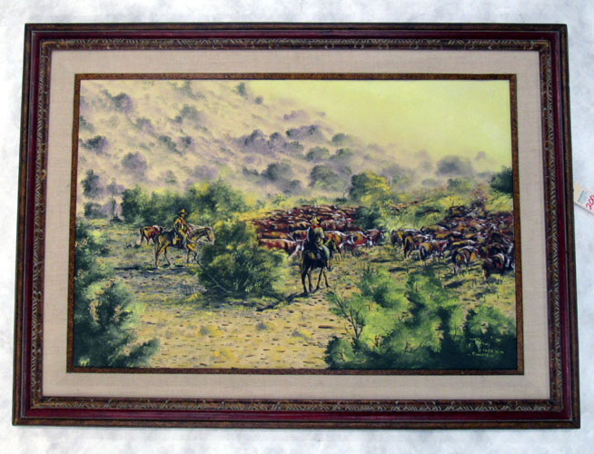 Appraisal: LOUIS COMER OIL ON CANVAS Texas th century Herding the