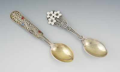 Appraisal: Two Danish Christmas Sterling Silver Spoons by Anton Mitchelsen and