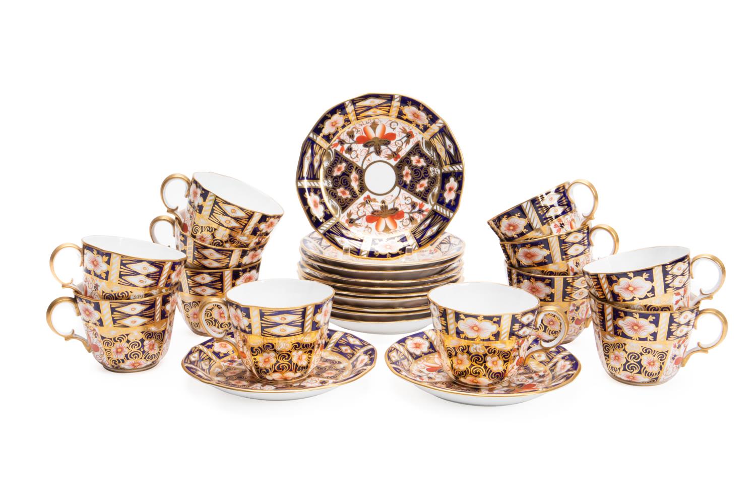 Appraisal: ROYAL CROWN DERBY IMARI TEACUPS SAUCERS PC Royal Crown Derby