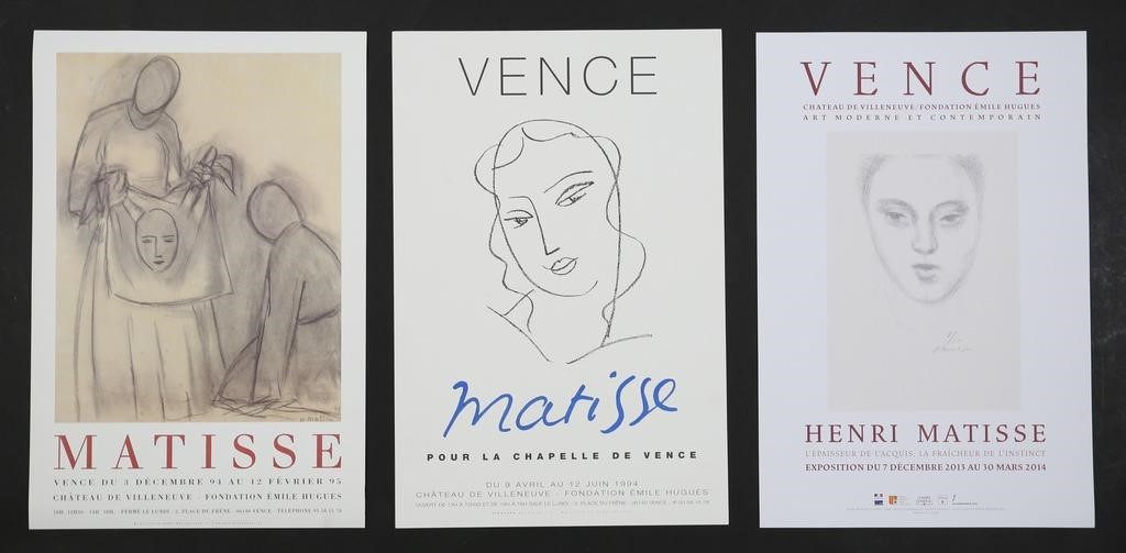 Appraisal: HENRI MATISSE FRENCH EXHIBITION POSTERSAfter Henry Matisse French - Vence