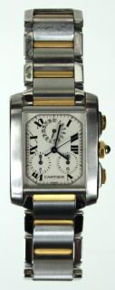 Appraisal: A Men's Cartier -Tone Tank Chrono Watch stainless and gold