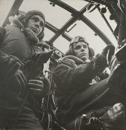 Appraisal: th Century School Portrait of Aviators Photographic print mounted on