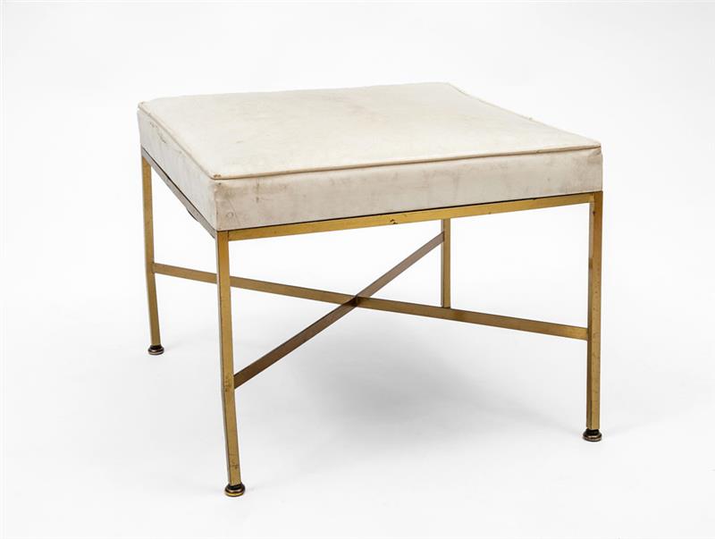 Appraisal: PAUL MCCOBB STOOL Brass and vinyl upholstery x x in