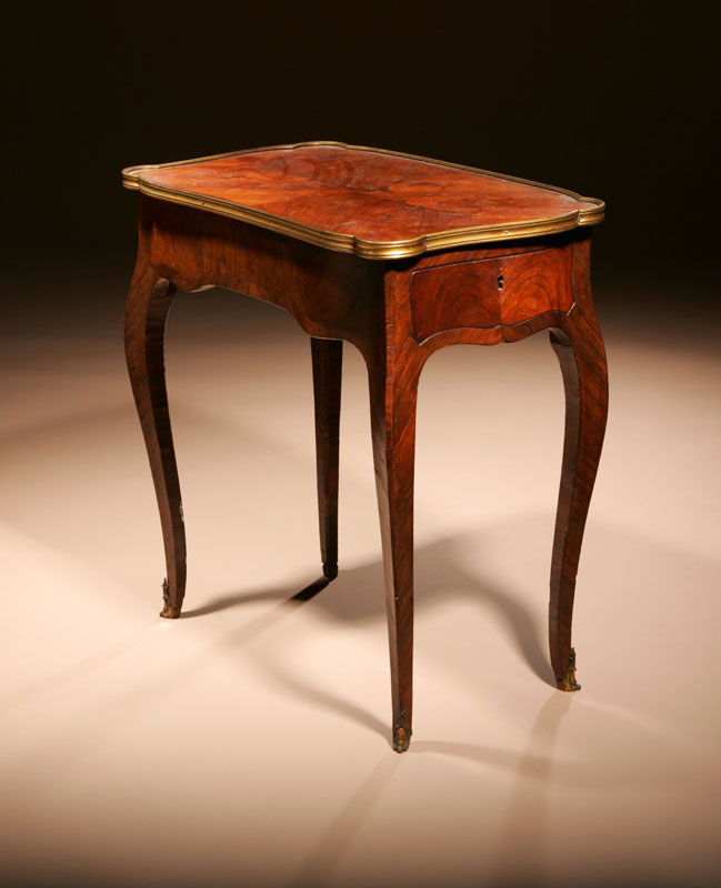 Appraisal: A Louis XV ormolu-mounted kingwood tulipwood and foliate marquetry writing