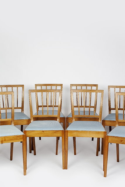 Appraisal: Edward Barnsley British - Set of eight dining chairswalnut with