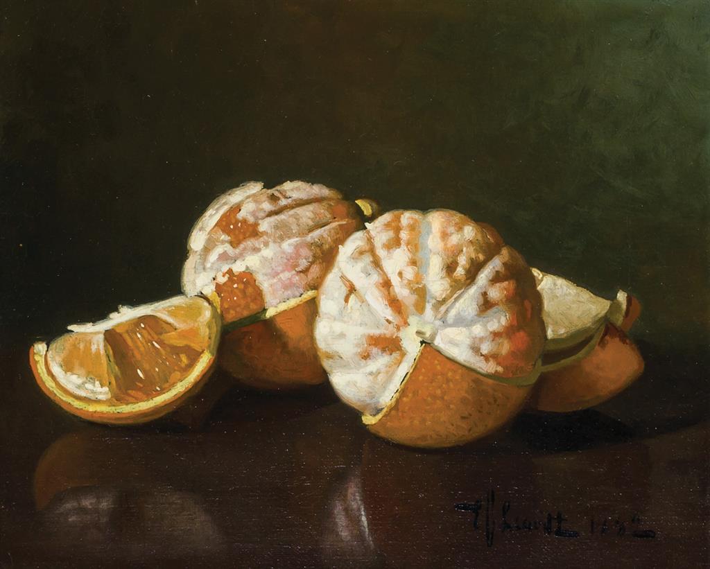 Appraisal: EDWARD CHALMERS LEAVITT American - Still Life with Oranges oil