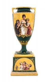 Appraisal: A Vienna Porcelain Urn th century Glaube Hoffnung Liebe of