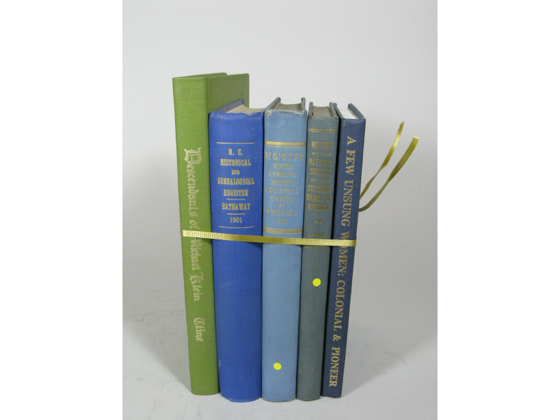 Appraisal: Five North Carolina Genealogy Books as follows NC Historical and