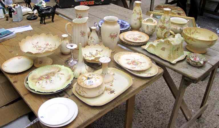 Appraisal: Two Trays comprising of a collection of Blush Ware Pottery