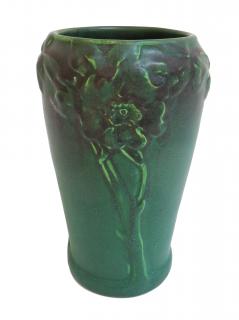 Appraisal: Rookwood Art Pottery Vase A green vase with relief decoration