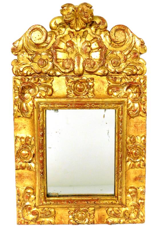 Appraisal: Wall mirror th C Baroque style gilt over carved wood