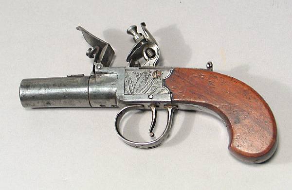 Appraisal: An English flintlock screwbarrel pocket pistol by Henry Nockearly th