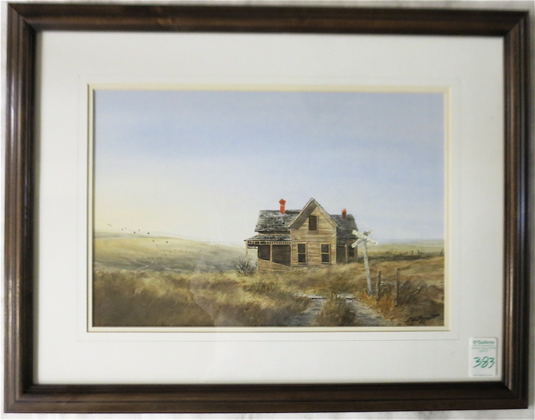 Appraisal: LES BARNETT WATERCOLOR ON PAPER Montana th century Old House