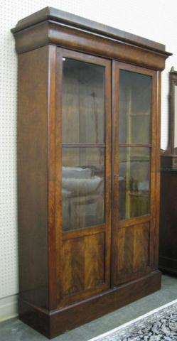 Appraisal: Antique Double Door Mahogany Bookcase with original wavy glass measure