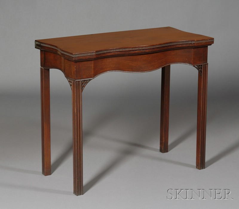 Appraisal: Chippendale Carved Mahogany Gaming Table probably Newport Rhode Island c