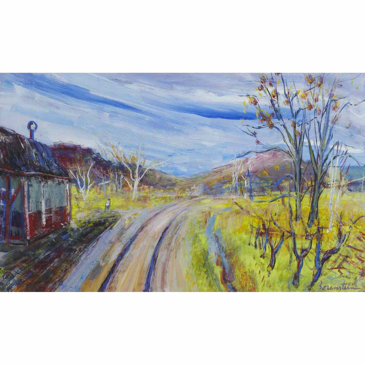 Appraisal: SAMUEL BORENSTEIN COUNTRY ROAD LAURENTIANS Medium gouache on card signed