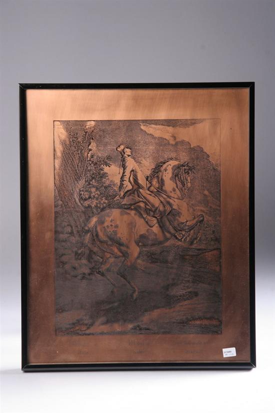 Appraisal: COPPER PLATE FOR ENGRAVING Entitled Palotaden - in x in