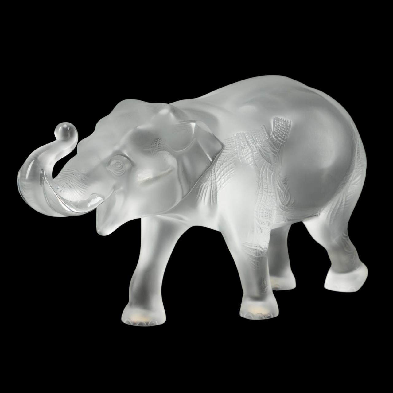 Appraisal: LALIQUE FRANCE SUMATRAN ELEPHANT Lalique France Sumatran elephant executed in