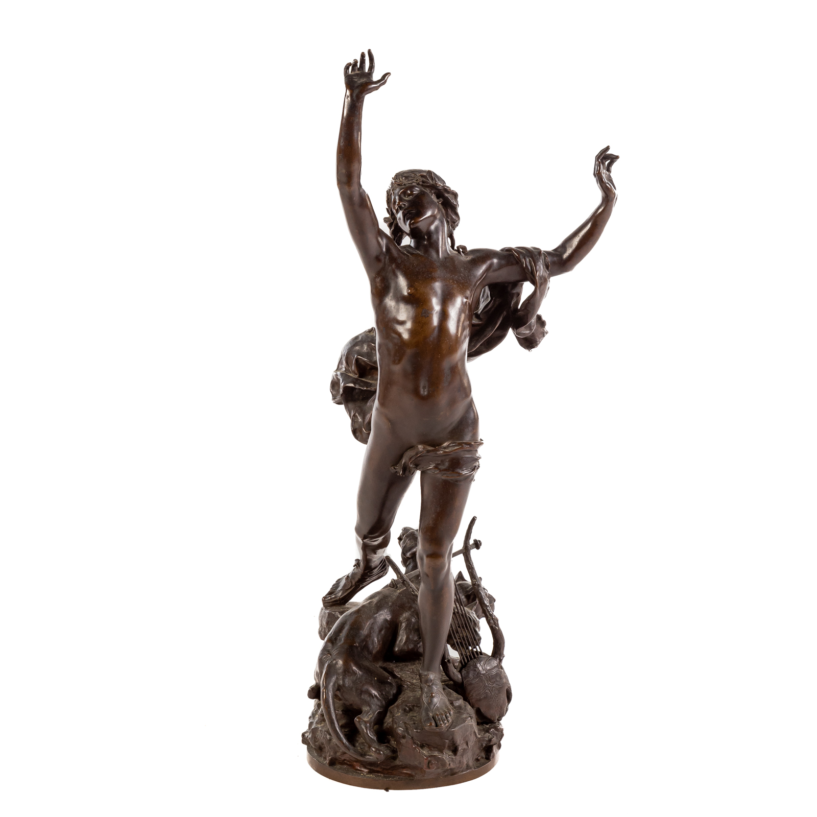 Appraisal: RAOUL VERLET ORPHEUS AND CERBERUS BRONZE French - Greek mythological