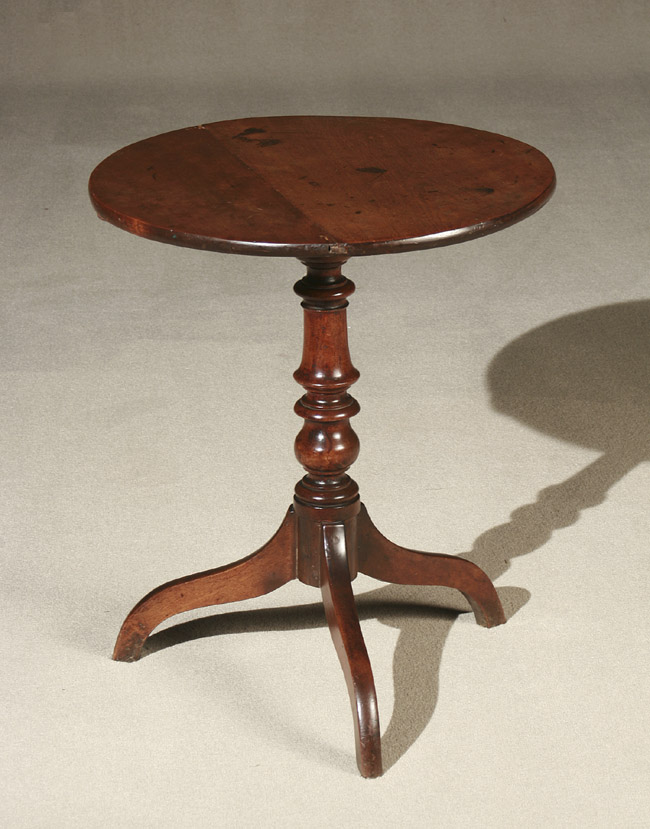 Appraisal: Federal Mahogany Tripod Tea Table First Quarter th Century Repaired