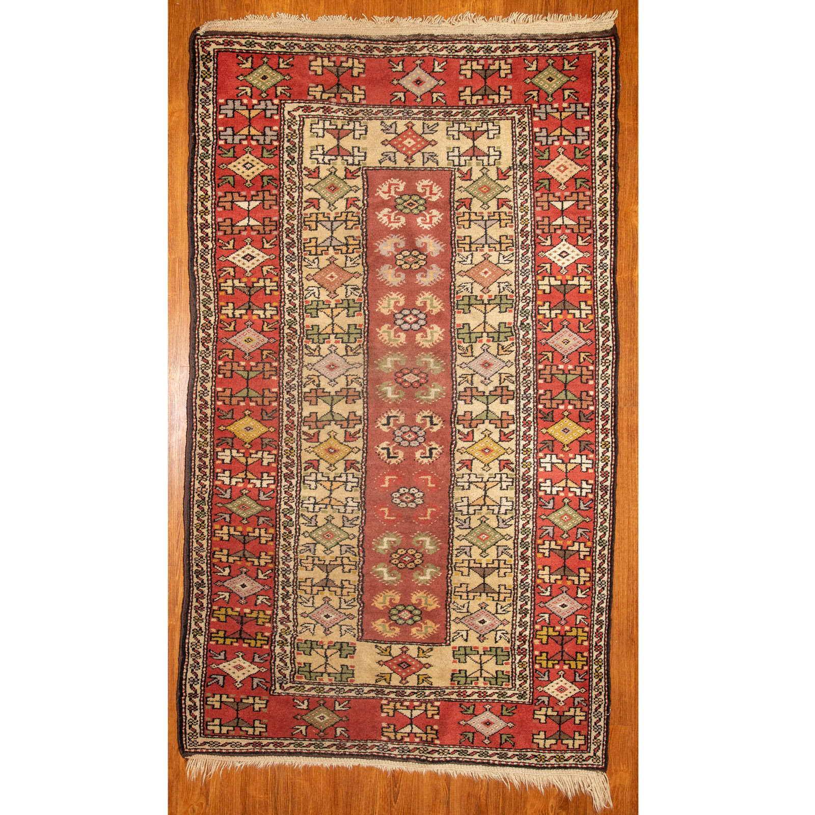 Appraisal: KULA RUG TURKEY X Third quarter- th century hand-knotted wool