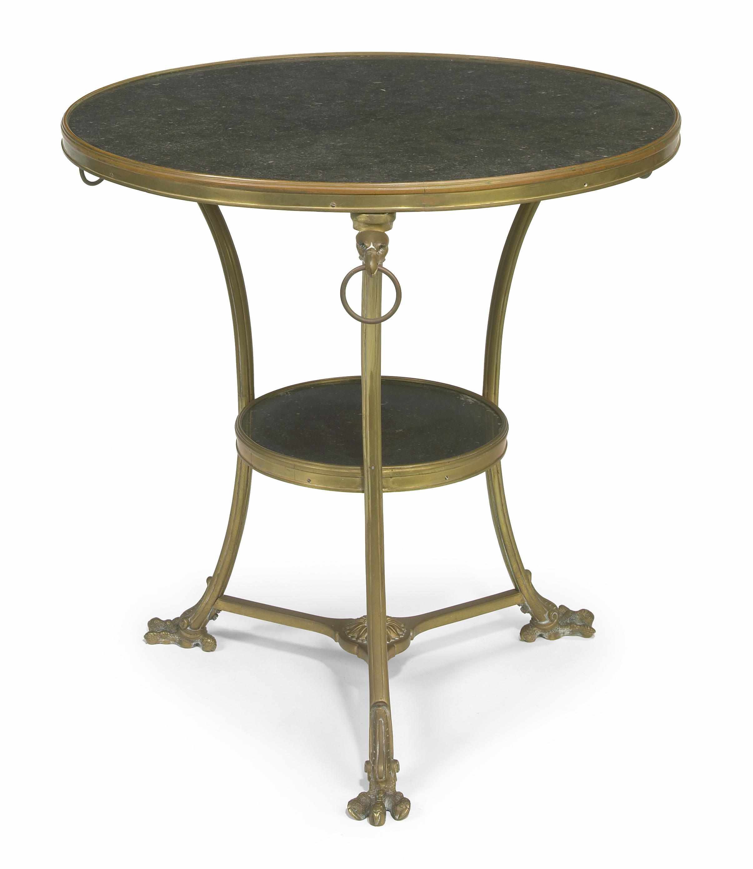 Appraisal: A Napoleon III gilt bronze and marble two tier center